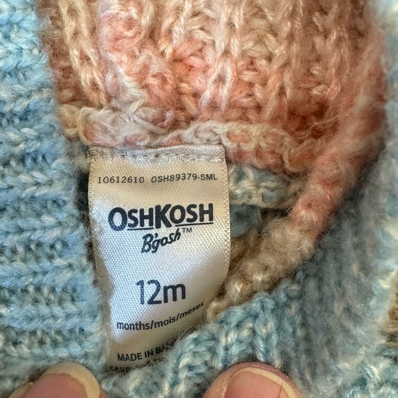 Oshkosh Baby Rainbow multi-color hoodie sweater sz12M EUC adorable! - Picture 3 of 9